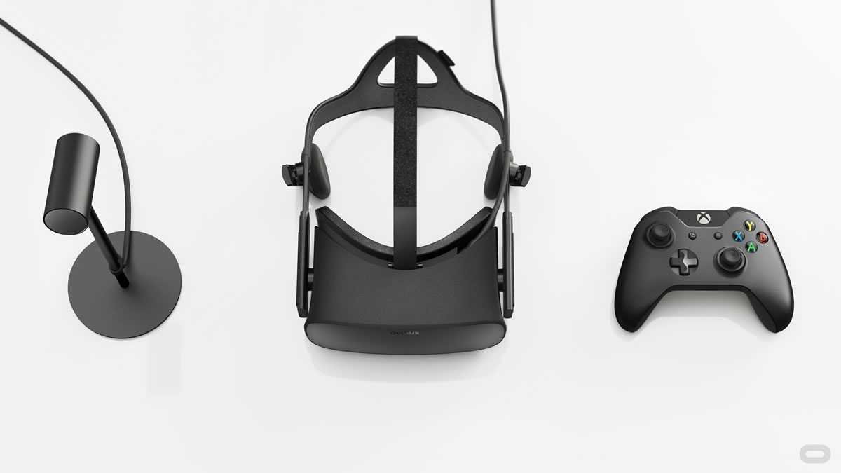 Oculus Rift VR-Brille mit Zubehör © Oculus